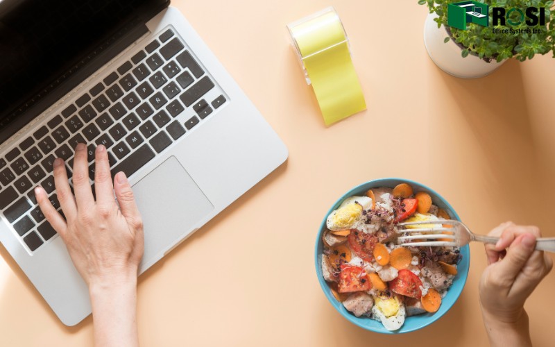 Employee Working While Eating