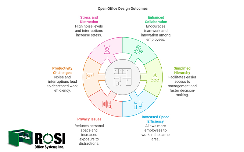 Office Design Collaboration or Privacy Infographic