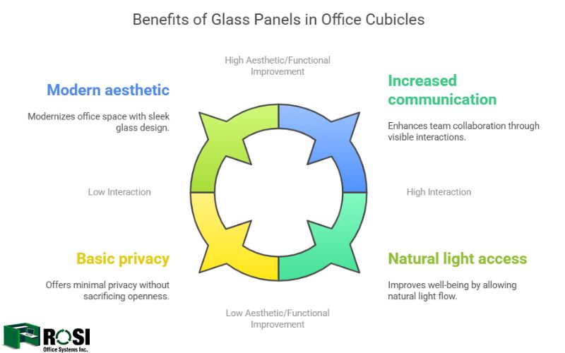 Benefits of glass panels in office cubicles Infographic