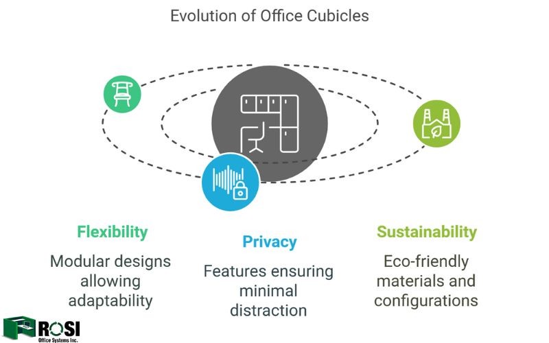 Evolution of office cubicles Infographic 