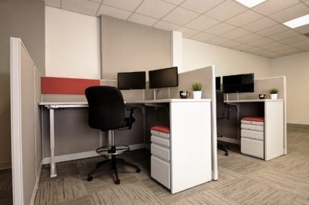 drafting chair and cubicle setup