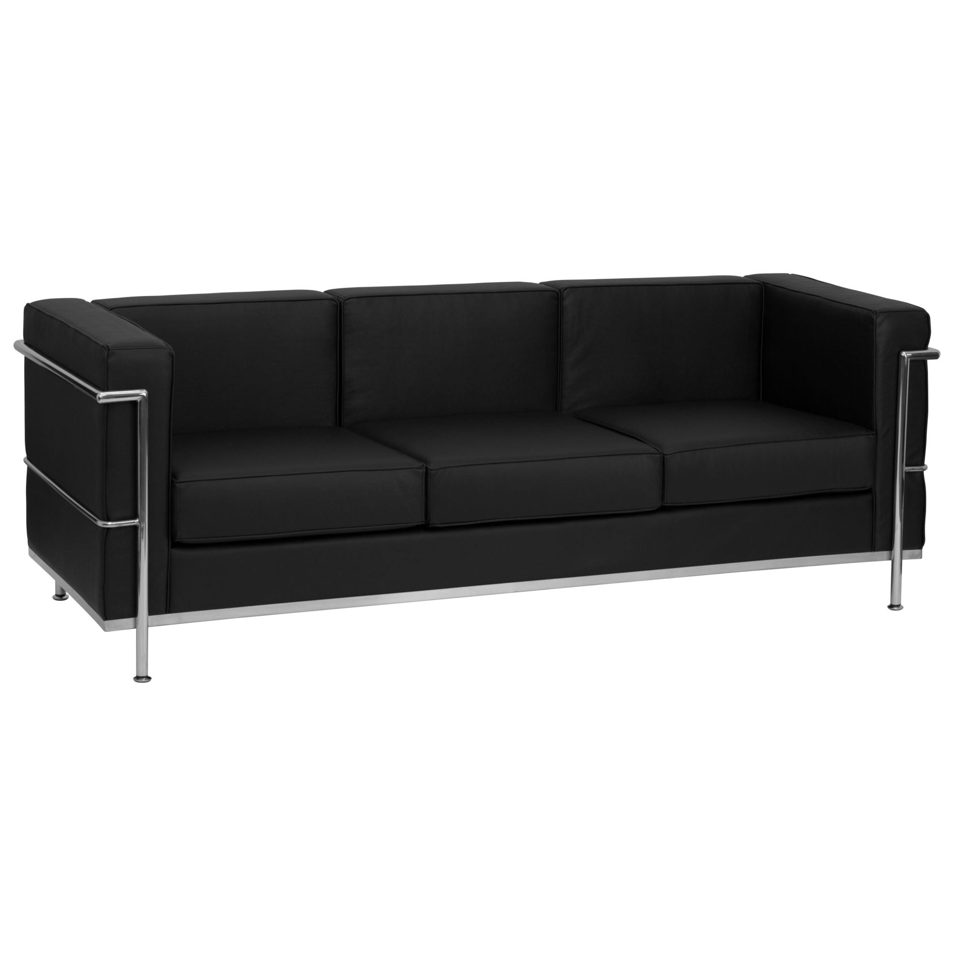 HERCULES Regal Series Contemporary Black Leather Sofa