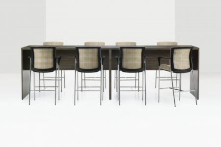 modern standing height table with modern stools