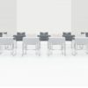 grey and white flip top training tables