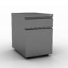 Quarter view of an ICON Pedestal Drawer Storage in Platinum.