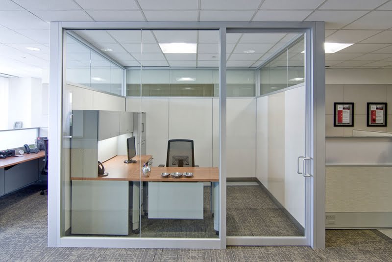 demountable walls around an office