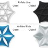 Simple shot comparing the open and closed designs on Airflake acoustics.