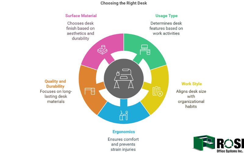 Choosing the right desk infographic