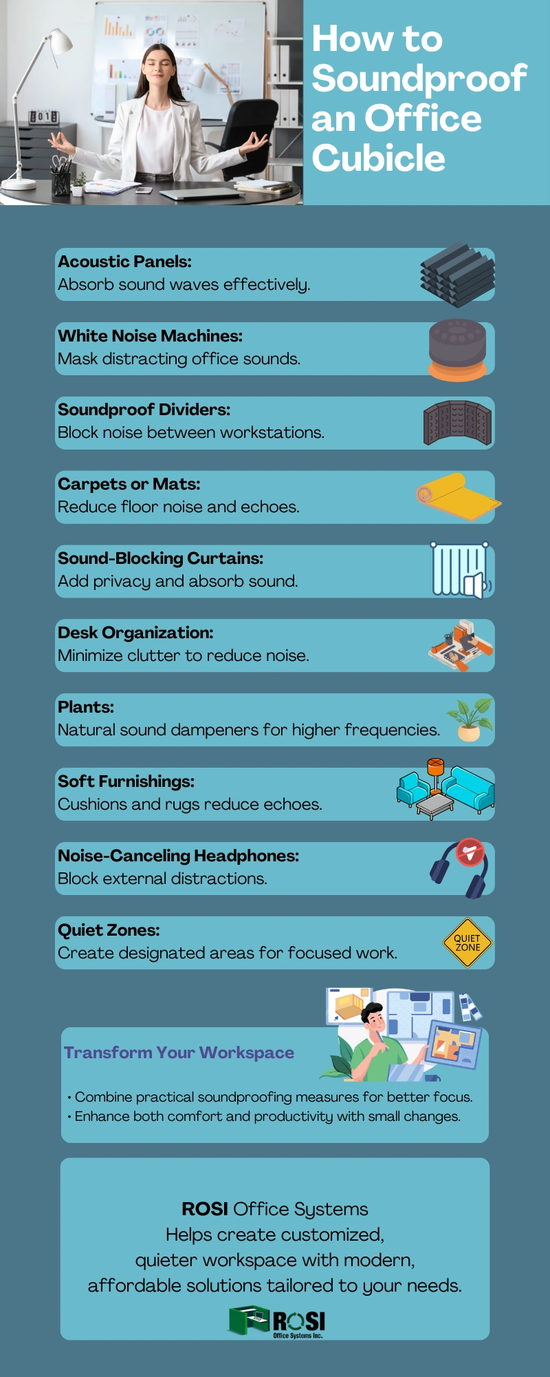 How to Soundproof an Office Cubicle Infographic