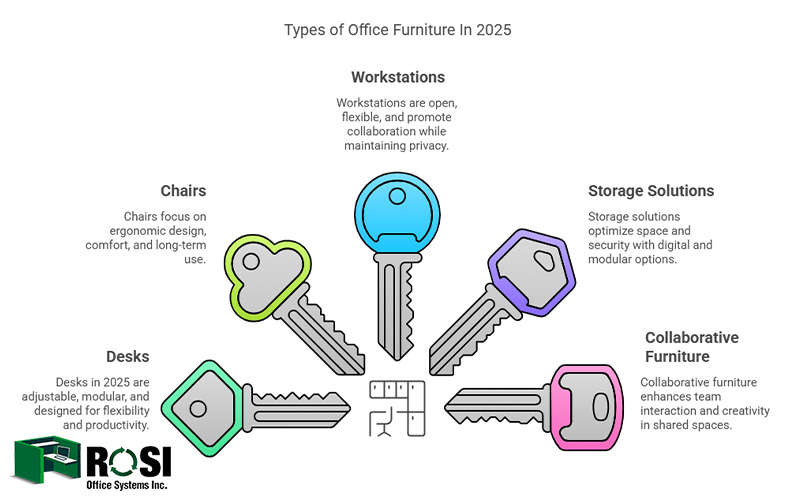 Types of office furniture in 2025 Infographic